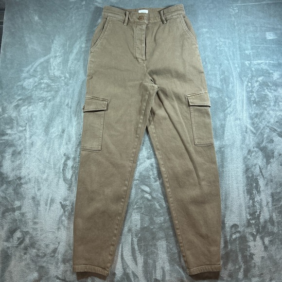 Wilfred Pants - Wilfred Free Pants Womens 6 Brown Tan Modern Cargo Aritzia Barrel Leg High Rise